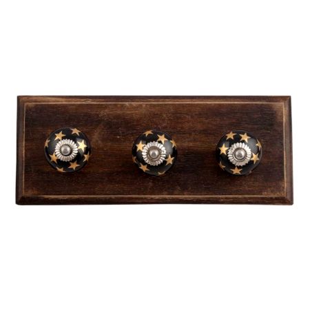 Gold Star Ceramic Wooden Hooks